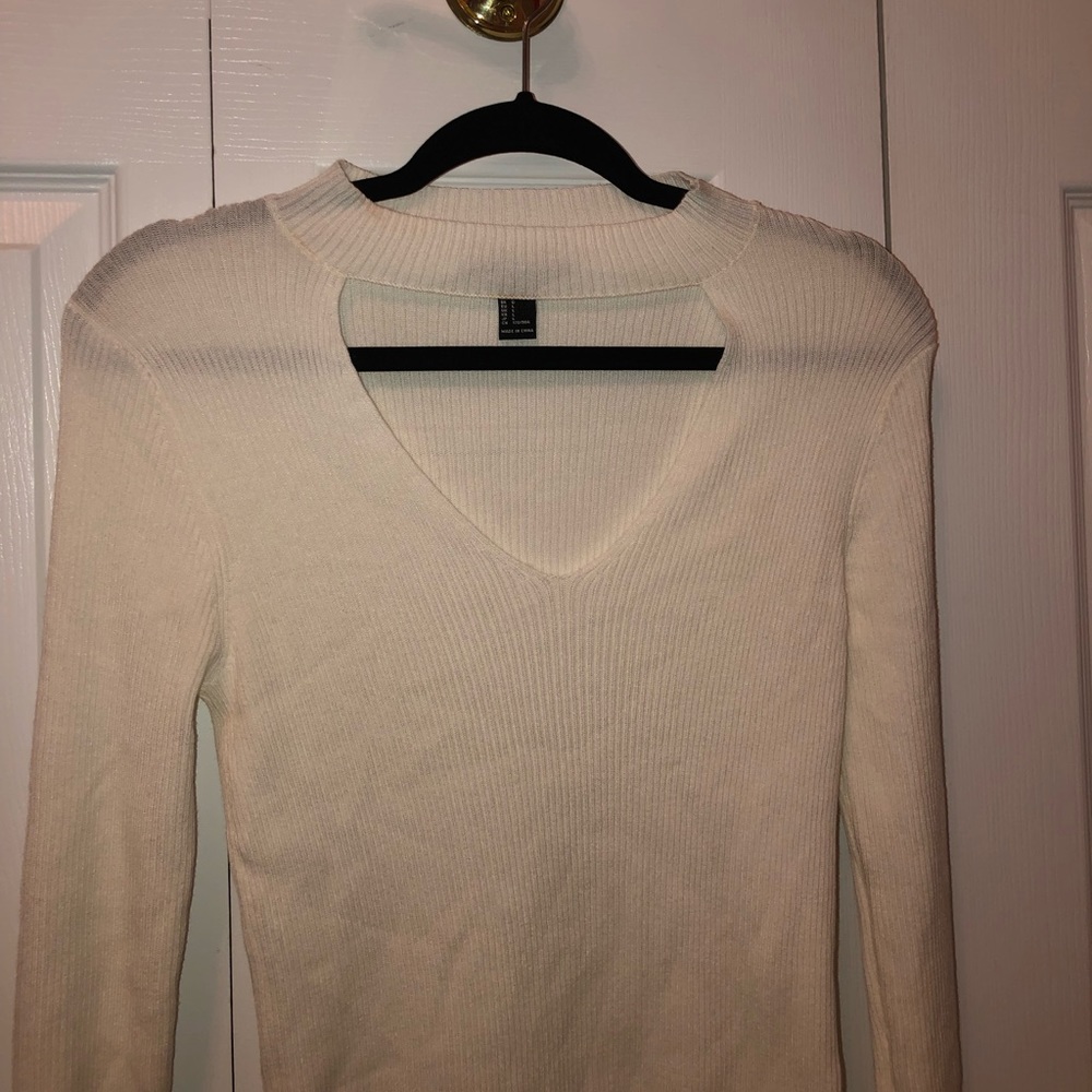 white long sleeve top